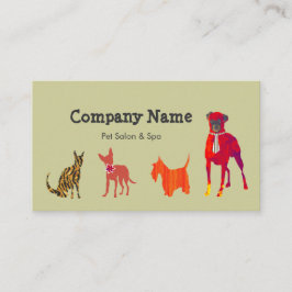 Niedliche Haustiere. Tier verfolgt Quadratische Visitenkarte