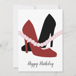 Niedliche Heelse Pearls Woman Fashionista Einladung