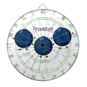 Niedliche Heidelbeeren lila Cartoon-Abbildung Dartscheibe