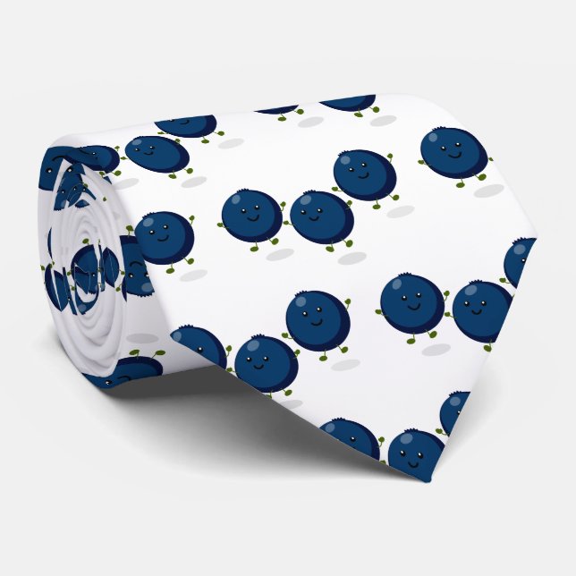 Niedliche Heidelbeeren lila Cartoon-Abbildung Krawatte (Gerollt)