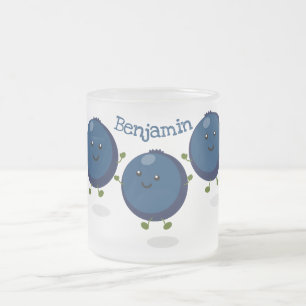 Niedliche Heidelbeeren lila Cartoon-Abbildung Mattglastasse