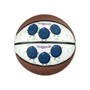 Niedliche Heidelbeeren lila Cartoon-Abbildung Mini Basketball
