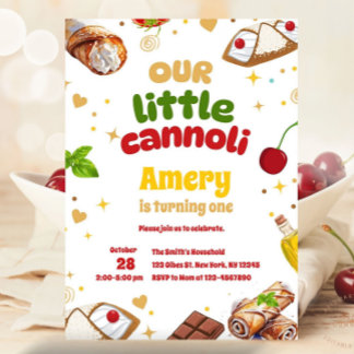 Niedliche Heilige Cannoli Moderne Geburtstagsparty Einladung