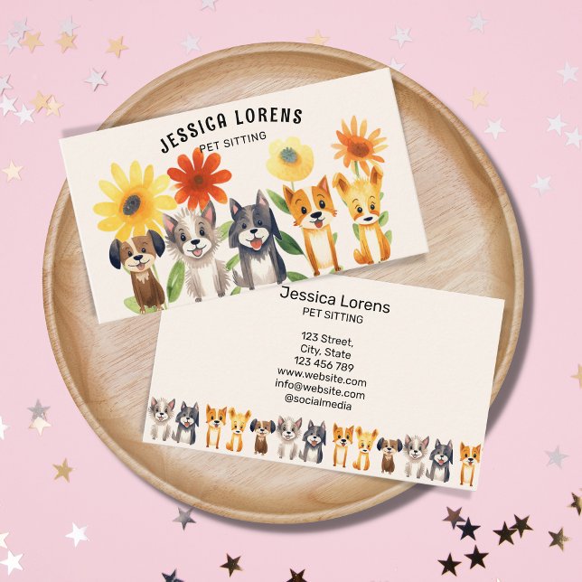 Niedliche Heimtiere, glückliche Katzen, Tierärzte Visitenkarte (Von Creator hochgeladen)