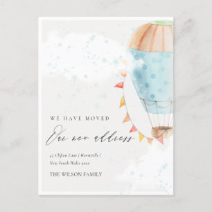 Niedliche Heißluftballon Wolken Sterne Wir haben u Postkarte