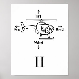 Niedliche Helikopter-Illustration Personalisiert Poster