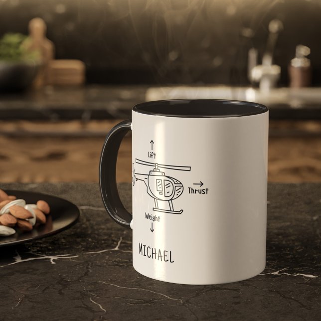 Niedliche Helikopter-Illustration Personalisierter Tasse (Von Creator hochgeladen)