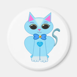 Niedliche, hellblaue Kitty Cat Magnet