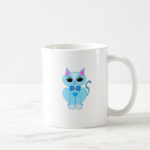 Niedliche, hellblaue Kitty Cat Tasse