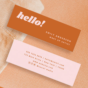 Niedliche, helle Farbe Orange Pink Mini Visitenkarte