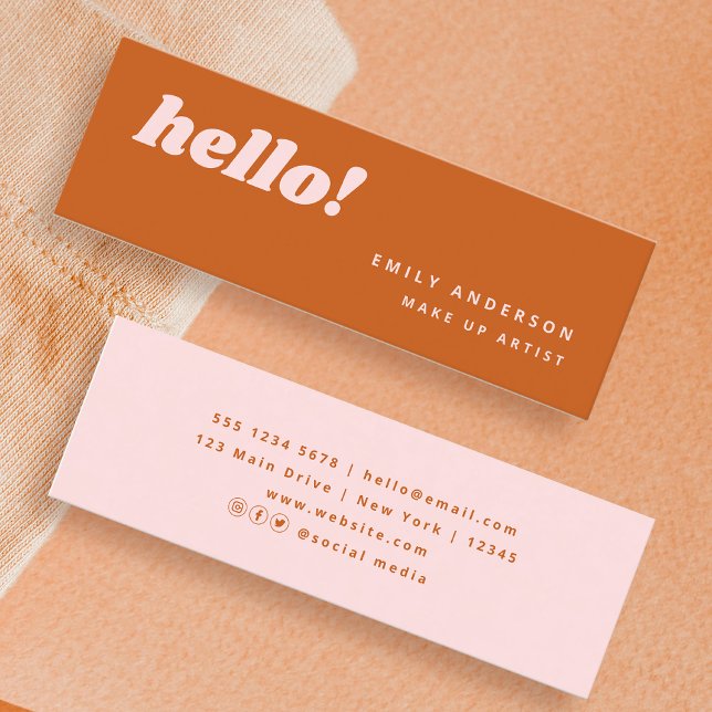 Niedliche, helle Farbe Orange Pink Mini Visitenkarte (Von Creator hochgeladen)