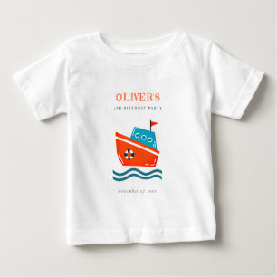 Niedliche, helle Kinder Wasserboot jeden Geburtsta Baby T-shirt