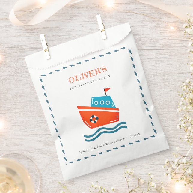 Niedliche, helle Kinder Wasserboot jeden Geburtsta Geschenktütchen (Ausgeschnitten)