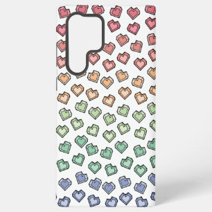 Niedliche Helle Pastel Rainbow Gemstone Herzmuster Samsung Galaxy Hülle