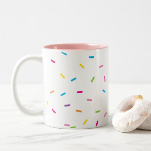 NIEDLICHE, helle und moderne RAINBOW SPRINKLES Zweifarbige Tasse