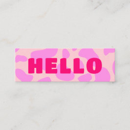 Niedliche HELLO-Kuh drucken Pastellfarbe Rosa Mini Visitenkarte