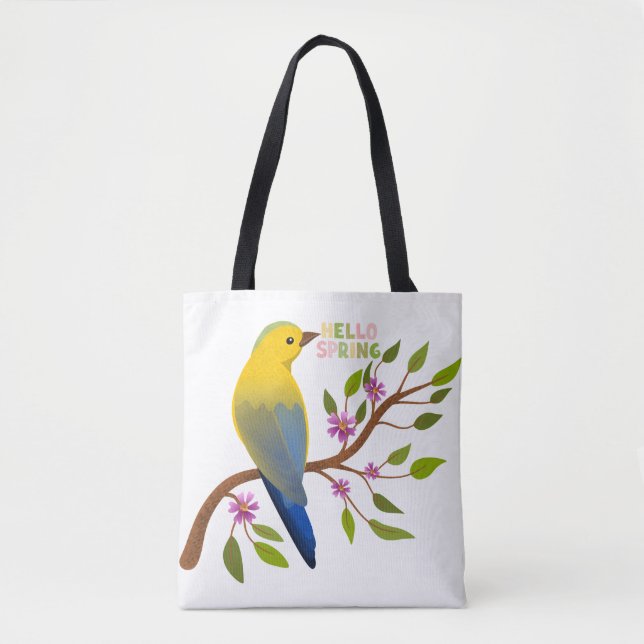 Niedliche Hello Spring Bird Öko Friendly Tasche |  (Vorderseite)