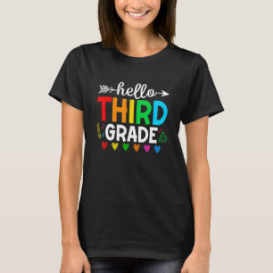 Niedliche Hello Third Grade Boys Girls School T-Shirt