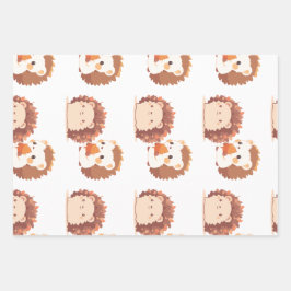 Niedliche Herbst-Igel - Kawaii Fall Forest Animes Geschenkpapier Set