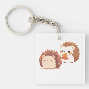 Niedliche Herbst-Igel - Kawaii Fall Forest Animes Schlüsselanhänger