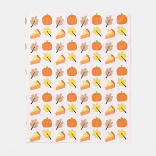 Niedliche Herbstblätter, Kürbiskuchen-Orangenmuste Fleecedecke