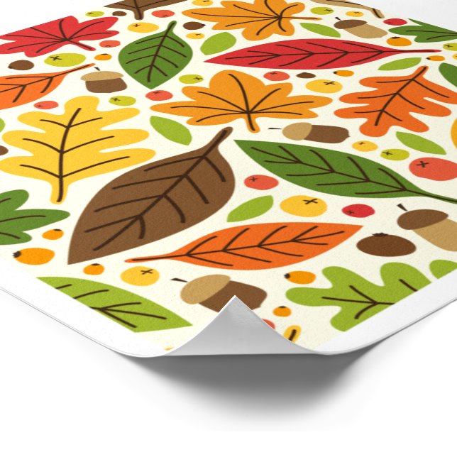 Niedliche Herbstblätter Poster (Ecke)