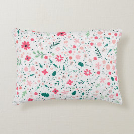 Niedliche Herbstfarben Illustriertes Blumenmuster Dekokissen