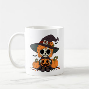 Niedliche Herbsthexe Kaffeetasse