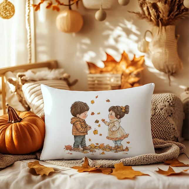 Niedliche Herbstkinder Dekokissen (Von Creator hochgeladen)