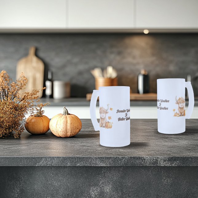 Niedliche Herbstkühe Mattglas Bierglas (Von Creator hochgeladen)