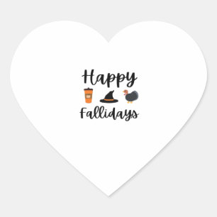 Niedliche Herbstsaison Happy Fallidays Erntedank H Herz-Aufkleber
