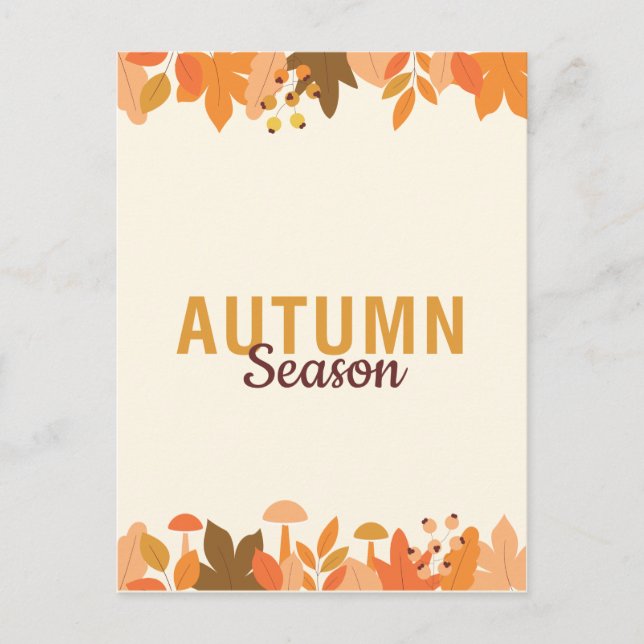 Niedliche Herbstsaison mit Blätter Feiertagspostkarte (Vorderseite)