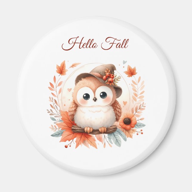 Niedliche Herbstschale auf einer Zweigniederlassun Magnet (Vorne)