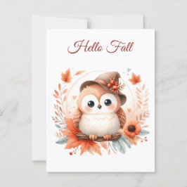 Niedliche Herbstschale auf einer Zweigniederlassun Postkarte