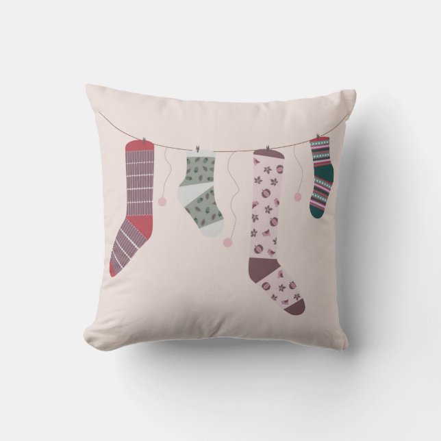 niedliche Herbstsocken Kissen (Vorderseite)