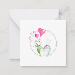 Niedliche Herz-Kaktus-Pflanze Mitteilungskarte