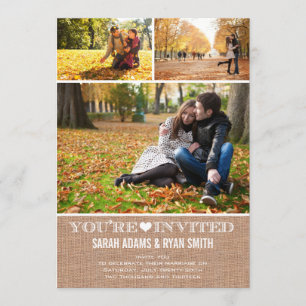 Niedliche Herz-Leinwand, welche die drei Einladung