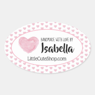 Niedliche Herz-Liebe-Aufkleber Ovaler Aufkleber