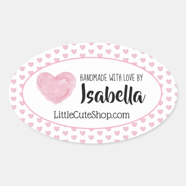 Niedliche Herz-Liebe-Aufkleber Ovaler Aufkleber (Vorderseite)