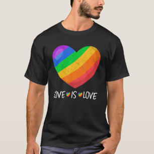Niedliche Herz Liebe ist Liebe Rainbow Lgbt Lesbia T-Shirt