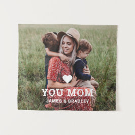 Niedliche Herz-Liebe Mama Muttertagsgeburt Foto Wandteppich