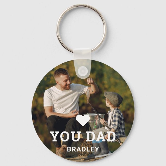 Niedliche HERZ-LIEBE SIE VATER Foto-Namen Schlüsselanhänger (Vorderseite)