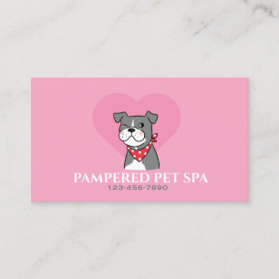 Niedliche Herz Pink Pet Groomer Visitenkarte