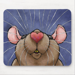 Niedliche Herz-Ratte Mousepad