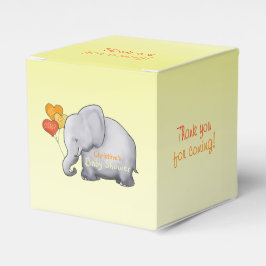 Niedliche Herzblasen Elephant Neutral Baby Dusche Geschenkschachtel