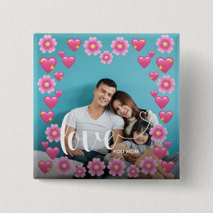 Niedliche HERZEN LIEBE SIE MAMA Muttertagsjubiläum Button