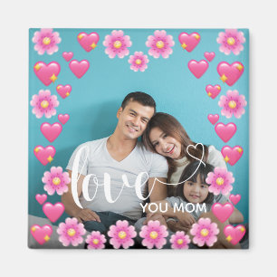 Niedliche HERZEN LIEBE SIE MAMA Muttertagsjubiläum Magnet