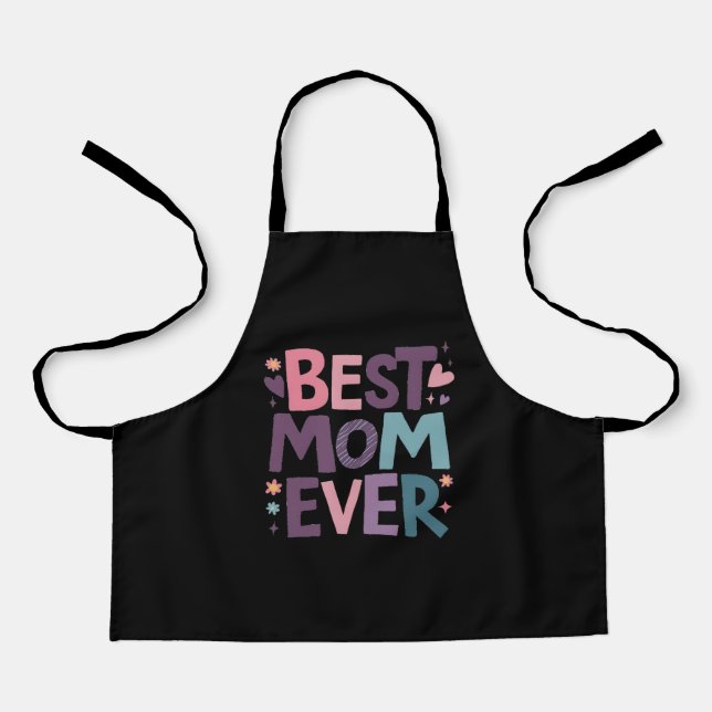 Niedliche Herzen und Blume Beste Mama je Schürze (Vorderseite)