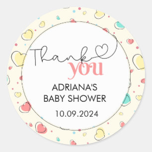 Niedliche Herzensanreize Vielen Dank Runder Aufkleber
