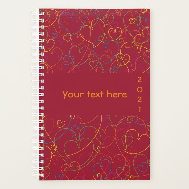 Niedliche Herzmuster - Herz-Net-Ardent Planer (Vorderseite)